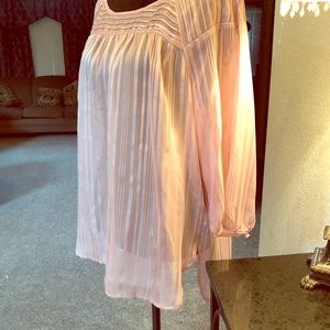 Lauren Conrad gold shimmery pink blouse